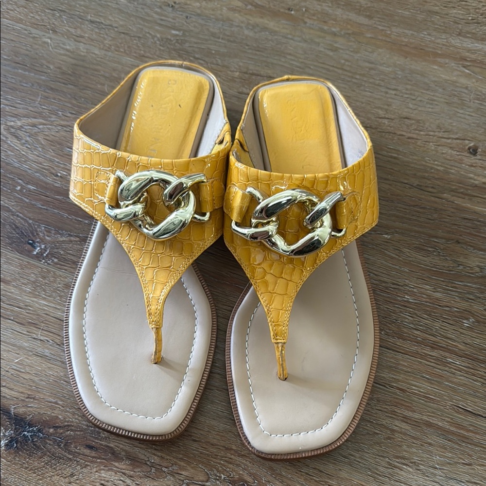 Donald J. Pliner Yellow Sandals with Gold Accents
